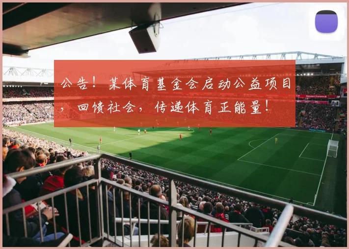 公告！某体育基金会启动公益项目，回馈社会，传递体育正能量！